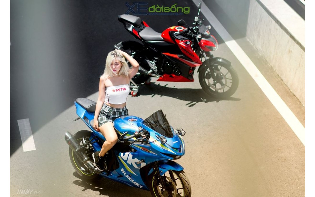 Phó Mỹ Kim so dáng Suzuki GSX-R150 độ “full bodykit”